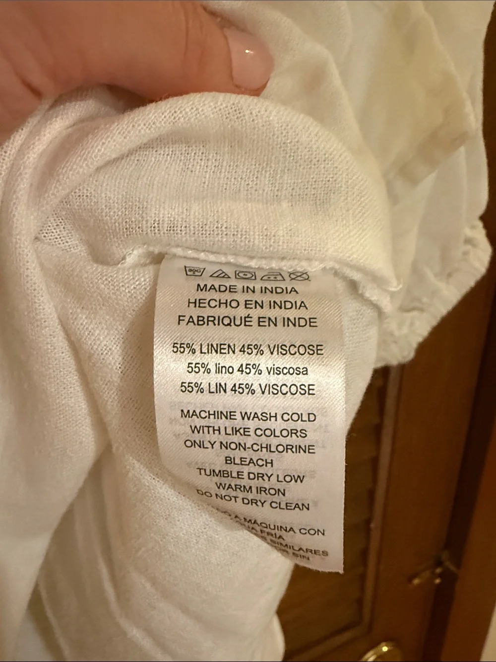 Michael Kors Linen Blend Off-Shoulder Peasant Tunic with Tie Sleeves